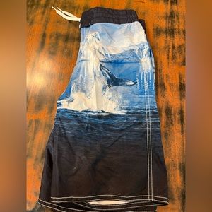 Old Navy boys nautical swim trunks 10-12